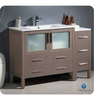 Fresca FCB62-3612GO-I Torino 48" Grey Oak Modern Bathroom Cabinets with Integrated Sink
