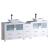 Fresca FCB62-361236WH-CWH-V Torino 84" White Modern Double Sink Bathroom Cabinets with Tops & Vessel Sinks