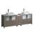 Fresca FCB62-361236GO-CWH-V Torino 84" Gray Oak Modern Double Sink Bathroom Cabinets with Tops & Vessel Sinks