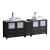 Fresca FCB62-361236ES-CWH-V Torino 84" Espresso Modern Double Sink Bathroom Cabinets with Tops & Vessel Sinks