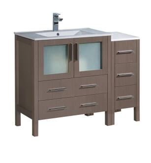 Fresca FCB62-3012GO-I Torino 42" Gray Oak Modern Bathroom Cabinets with Integrated Sink