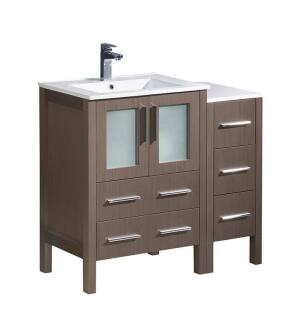 Fresca FCB62-2412GO-I Torino 36" Gray Oak Modern Bathroom Cabinets with Integrated Sink