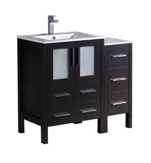 Fresca FCB62-2412ES-I Torino 36" Espresso Modern Bathroom Cabinets with Integrated Sink
