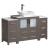 Fresca FCB62-123012GO-CWH-V Torino 54" Gray Oak Modern Bathroom Cabinets with Top & Vessel Sink