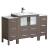 Fresca FCB62-123012GO-I Torino 54" Gray Oak Modern Bathroom Cabinets with Integrated Sink