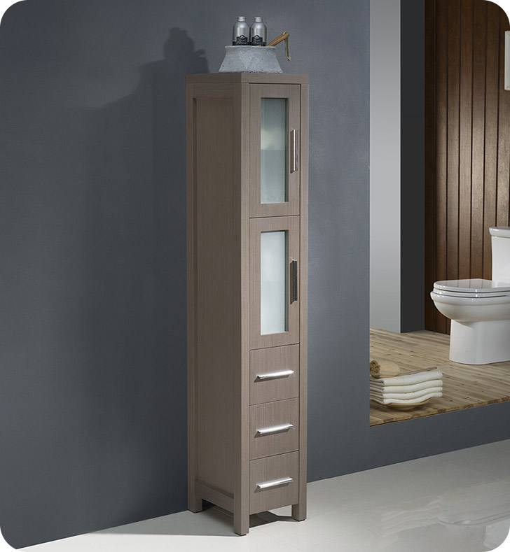 Fresca Oxford Antique White Tall Bathroom Linen Cabinet