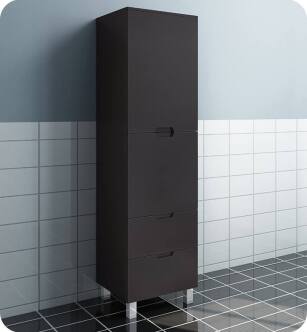 Fresca FST1040ES Espresso Bathroom Linen Side Cabinet with 4 Storage Areas