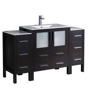 Fresca FCB62-123012ES-I Torino 54" Espresso Modern Bathroom Cabinets with Integrated Sink