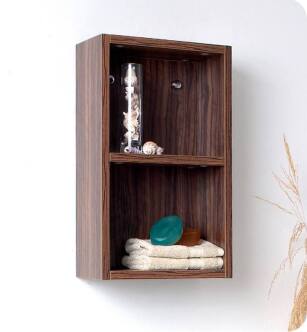 Fresca FST8092GW Walnut Bathroom Linen Side Cabinet with 2 Open Storage Areas