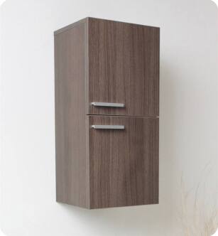Fresca FST8091GO Gray Oak Bathroom Linen Side Cabinet with 2 Storage Areas
