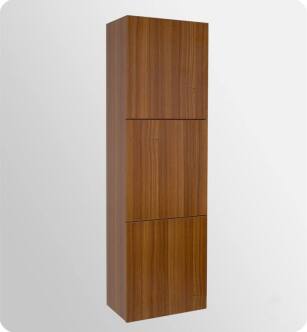 Fresca FST8090TK Teak Bathroom Linen Side Cabinet with 3 Large Storage Areas