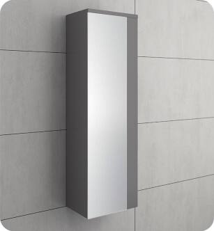 Fresca FST6163GR Caro Grey Mirrored Side Cabinet