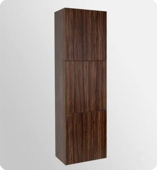 Fresca FST8090GW Walnut Bathroom Linen Side Cabinet with 3 Large Storage Areas