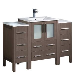 Fresca FCB62-122412GO-I Torino 48" Gray Oak Modern Bathroom Cabinets with Integrated Sink