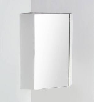 Fresca FMC5084WH Coda 18" White Corner Medicine Cabinet with Mirror Door