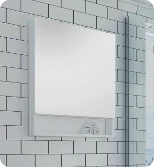 Fresca FMC6124WH 24" White Bathroom Medicine Cabinet with Small Bottom Shelf