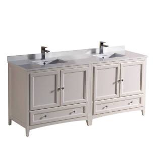 Fresca FCB20-3636AW-U Oxford 72" Antique White Traditional Double Sink Bathroom Cabinets with Top & Sinks
