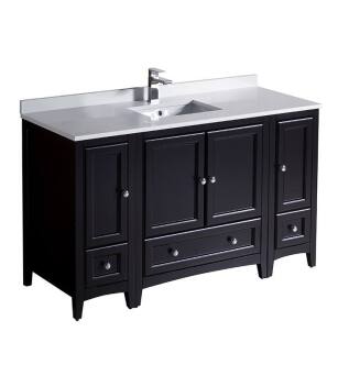 Fresca FCB20-123012ES-U Oxford 54" Espresso Traditional Bathroom Cabinets with Top & Sink