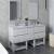 Fresca FVN31-241224RWH-FS Formosa 60" Floor Standing Double Sink Modern Bathroom Vanity with Open Bottom & Mirrors in Rustic White