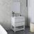 Fresca FVN3130RWH-FS Formosa 30" Floor Standing Modern Bathroom Vanity with Open Bottom & Mirror in Rustic White