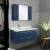 Fresca FVN6136RBL-UNS-L Lucera 36" Blue Wall Hung Undermount Sink Modern Bathroom Vanity with Medicine Cabinet - Left Version