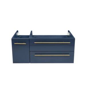 Fresca FCB6136RBL-UNS-R Lucera 36" Blue Wall Hung Undermount Sink Modern Bathroom Cabinet - Right Version