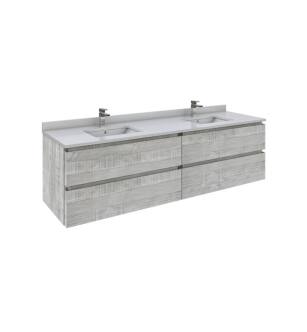 Fresca FCB31-3636ASH Formosa 72" Wall Hung Double Sink Modern Bathroom Cabinet in Ash