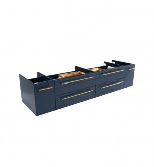Fresca FCB6172RBL-VSL Lucera 72" Blue Wall Hung Double Vessel Sink Modern Bathroom Cabinet