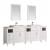 Fresca FVN21-84WH Cambridge 84" White Double Sink Traditional Bathroom Vanity with Mirror