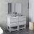 Fresca FVN31-2424RWH-FS Formosa 48" Floor Standing Double Sink Modern Bathroom Vanity with Open Bottom & Mirrors in Rustic White