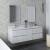 Fresca FVN31-241224RWH Formosa 60" Wall Hung Double Sink Modern Bathroom Vanity with Mirrors in Rustic White