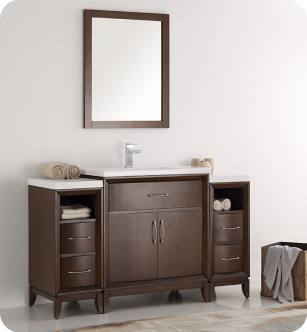 Fresca FVN21-123012AC Cambridge 54" Antique Coffee Traditional Bathroom Vanity with Mirror