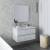 Fresca FVN3136RWH Formosa 36" Wall Hung Modern Bathroom Vanity with Mirror in Rustic White