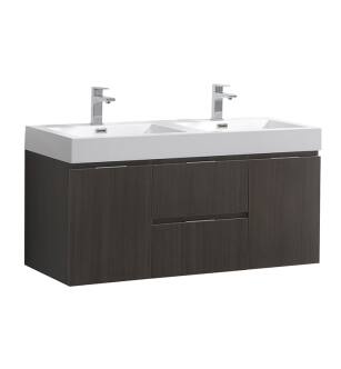 Fresca FCB8348GO-D-I Valencia 48" Gray Oak Wall Hung Double Sink Modern Bathroom Vanity