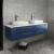 Fresca FCB6160RBL-VSL-D-CWH-V Lucera 60" Blue Wall Hung Modern Bathroom Cabinet with Top & Double Vessel Sinks