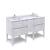 Fresca FCB31-241224RWH-FS-CWH-U Formosa 60" Floor Standing Open Bottom Double Sink Modern Bathroom Cabinet with Top & Sink in Rustic White With Countertop: Fresca 60" Countertop with Undermount Double Sink - White Quartz | 1-Hole Faucet Drilling