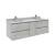 Fresca FCB31-241224ASH-CWH-U Formosa 60" Wall Hung Double Sink Modern Bathroom Cabinet with Top & Sink in Ash With Countertop: Fresca 60" Countertop with Undermount Double Sink - White Quartz | 1-Hole Faucet Drilling