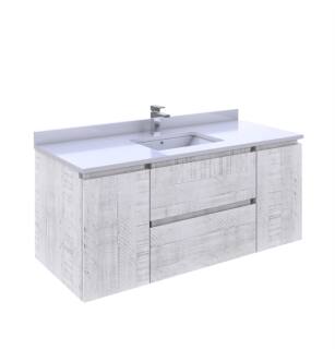 Fresca Formosa 48" Wall Hung Modern Bathroom Cabinet with Top & Sink in Rustic White