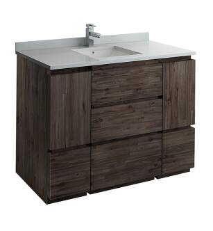 Fresca Formosa 48" Floor Standing Modern Bathroom Cabinet with Top & Sink in Acacia
