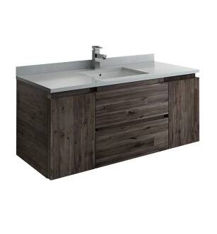 Fresca Formosa 48" Wall Hung Modern Bathroom Cabinet with Top & Sink in Acacia