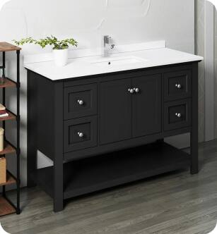 Fresca Manchester 48" Black Traditional Bathroom Cabinet with Top & Sink