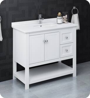 Fresca Manchester 40" White Traditional Bathroom Cabinet with Top & Sink