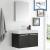 Fresca FVN8089BW Vista 30" Black Wall Hung Modern Bathroom Vanity with Medicine Cabinet