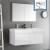 Fresca FVN8012WH Mezzo 48" White Wall Hung Double Sink Modern Bathroom Vanity with Medicine Cabinet