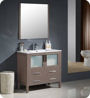 Fresca FVN6236GO-UNS Torino 36" Modern Bathroom Vanity with Integrated Sink in Gray Oak