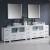 Fresca FVN62-108WH-VSL Torino 108" Double Sink Modern Bathroom Vanity with 3 Side Cabinets and Vessel Sinks in White