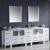 Fresca FVN62-96WH-UNS Torino 96" Double Sink Modern Bathroom Vanity with 3 Side Cabinets and Integrated Sinks in White