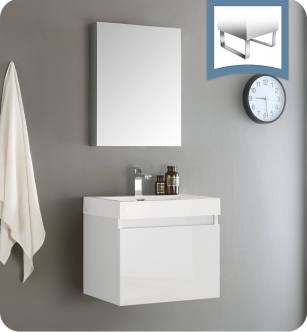 Fresca FVN8006WH Nano 24" White Modern Bathroom Vanity with Medicine Cabinet