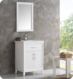 Cambridge 24" White Traditional Bathroom Vanity with Integrated Sink