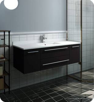 Fresca FCB6148ES-UNS-U Lucera 48" Espresso Wall Hung Modern Bathroom Cabinet with Top & Undermount Sink